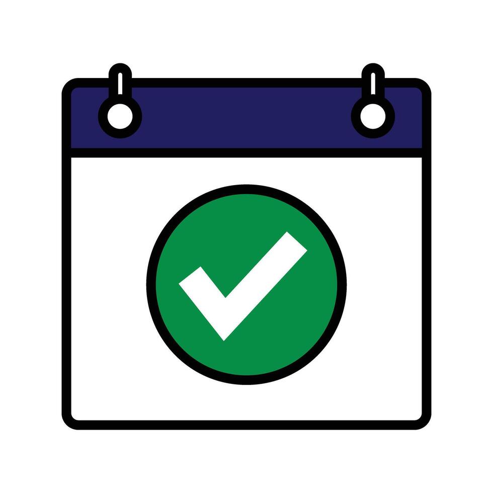 calendar with checkmark icon vector