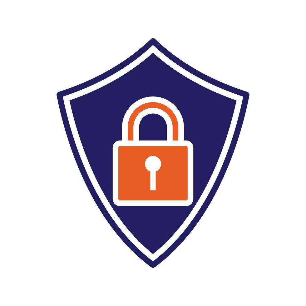 Shield with padlock icon vector
