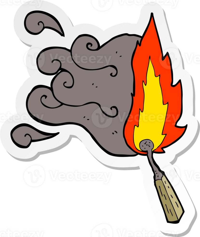 sticker of a cartoon struck match 45106025 PNG