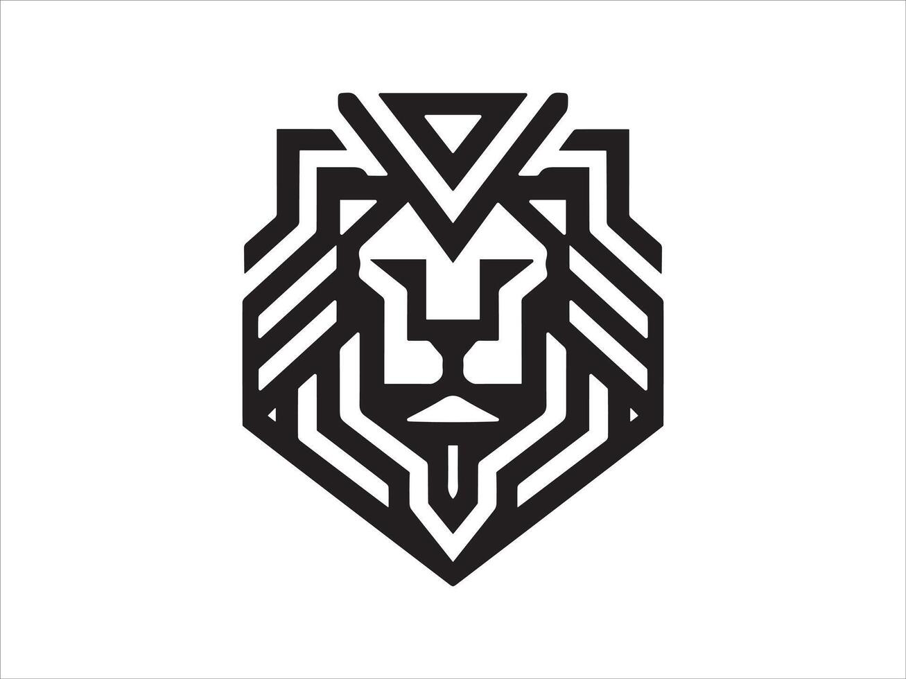 Hexagon Lion Logo Design Icon Symbol Template vector