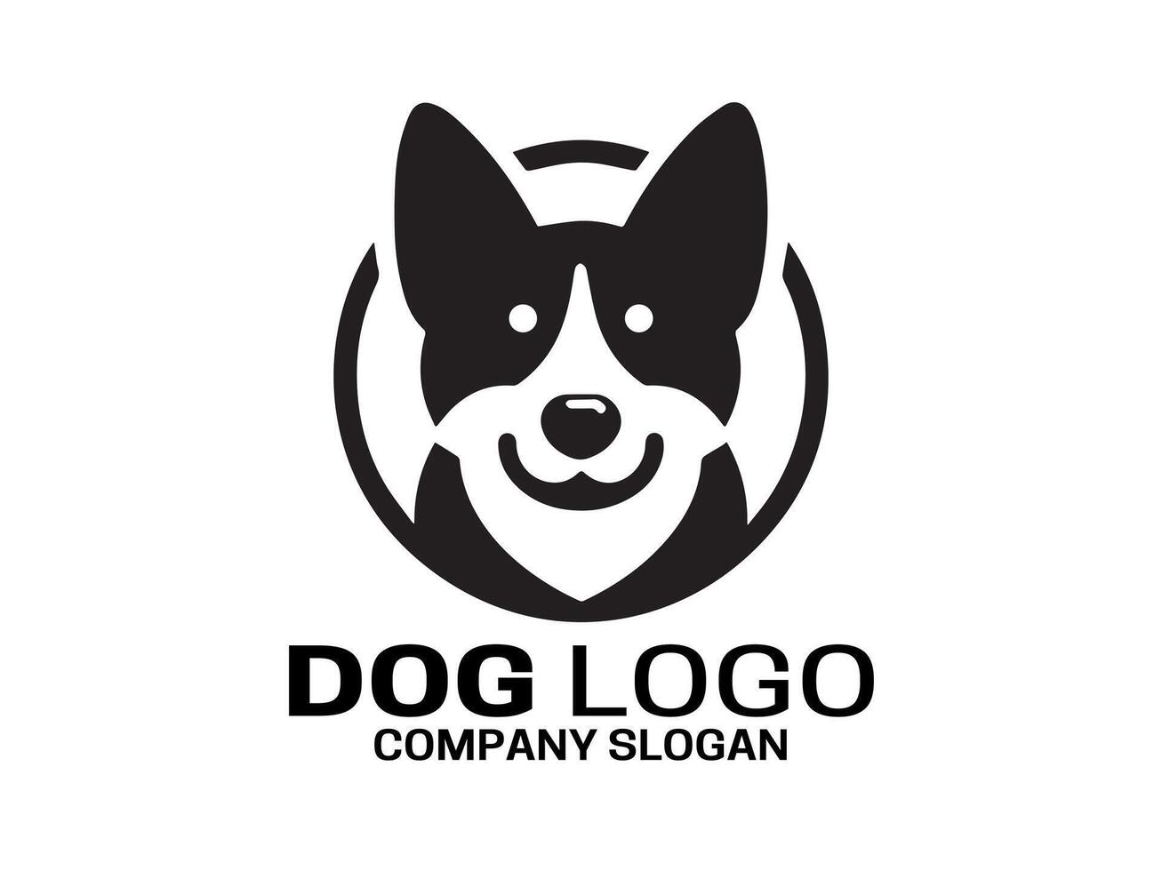 perro logo diseño ilustración vector