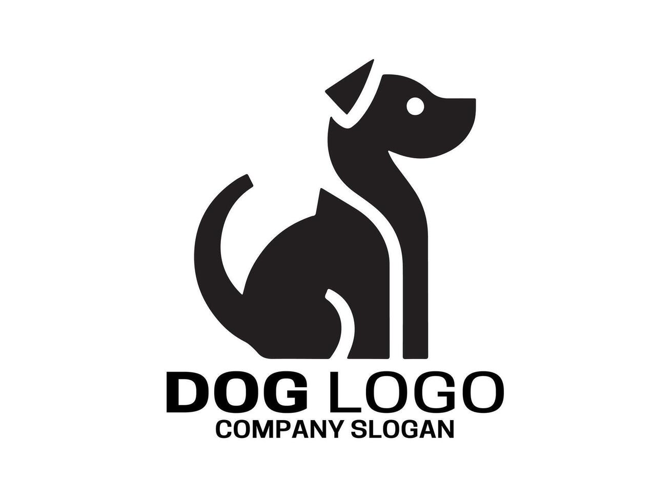 perro logo diseño ilustración vector