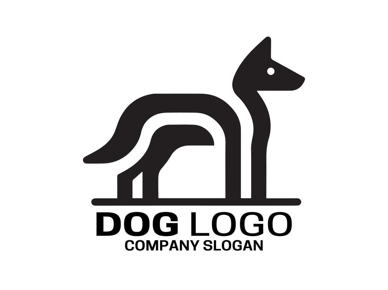 perro logo diseño ilustración vector