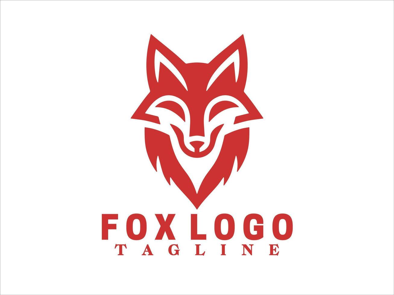 Fox Head Logo Design Template vector