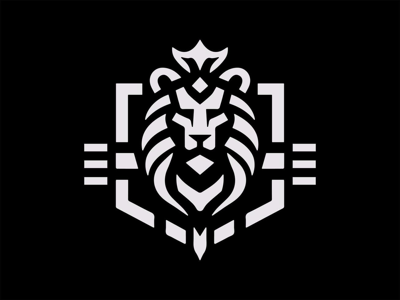 Lion Viking logo design template vector