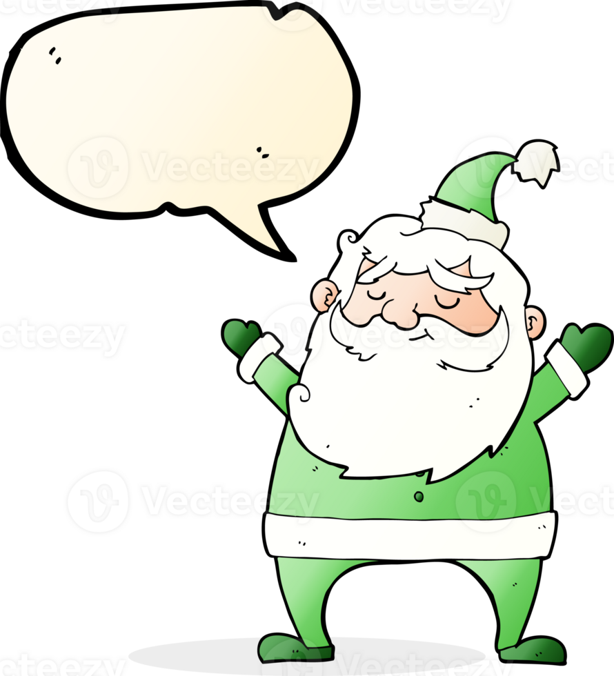 jolly santa cartoon with speech bubble png