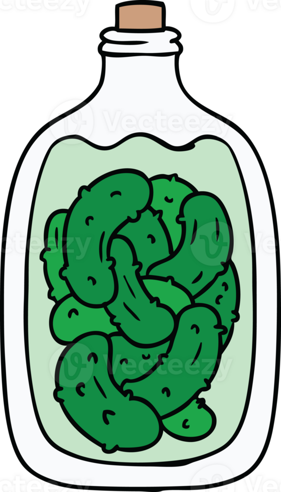 hand drawn cartoon doodle jar of pickled gherkins png