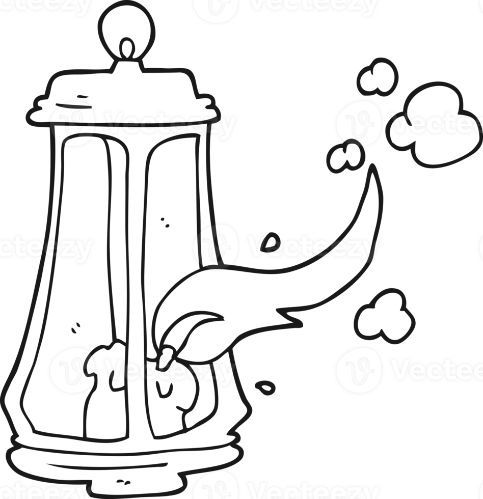 hand drawn black and white cartoon spooky lantern png