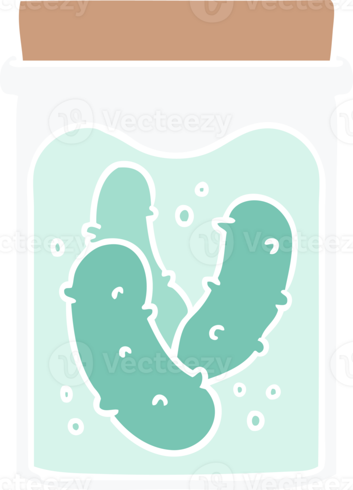 hand drawn cartoon doodle jar of pickled gherkins png