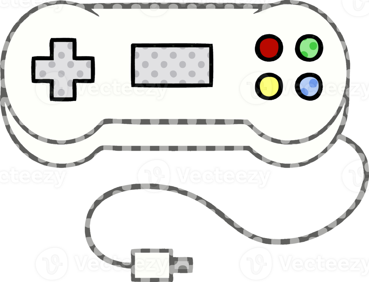 comic book style cartoon of a game controller png