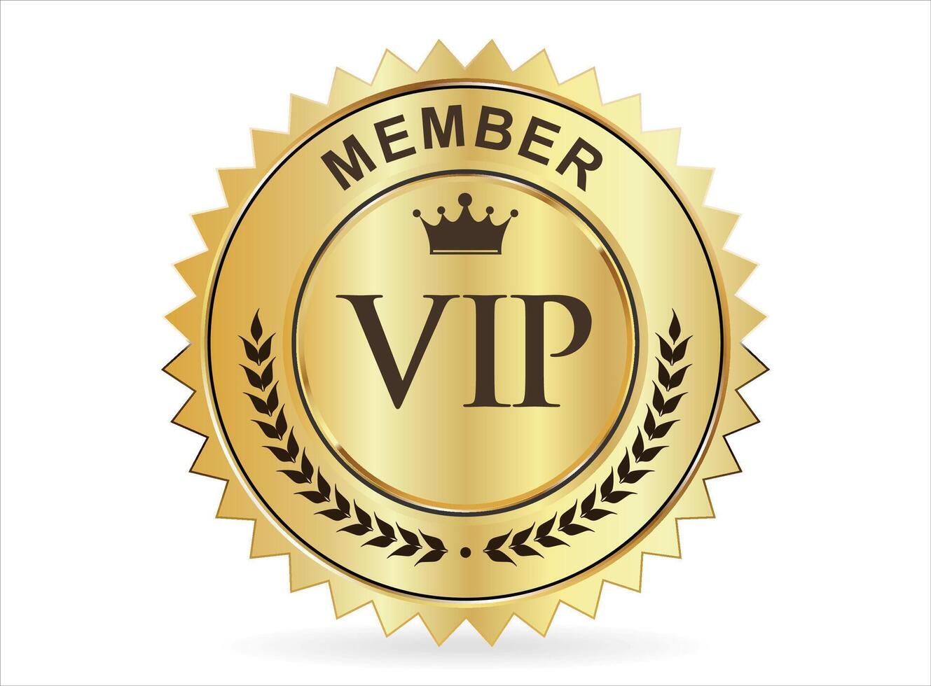 VIP premium membership golden badge on white background vector