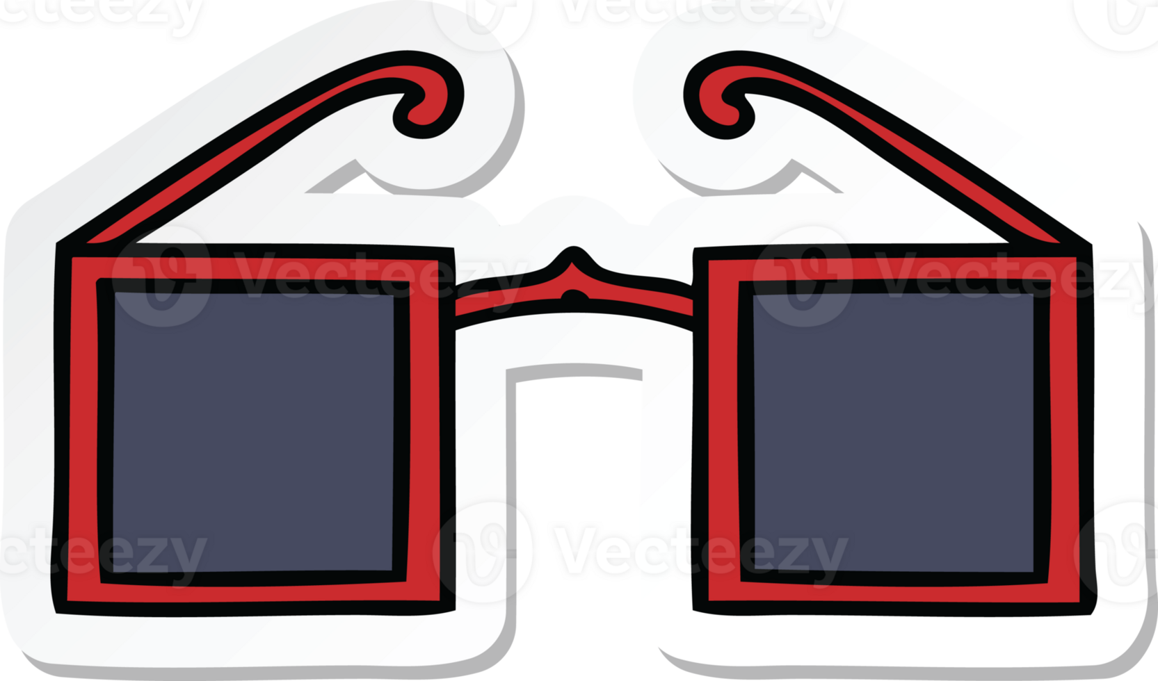 sticker of a cute cartoon xray glasses png