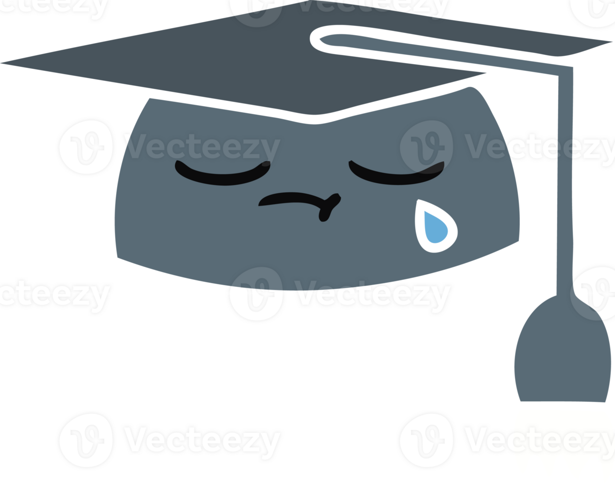 flat color retro cartoon of a graduation hat png