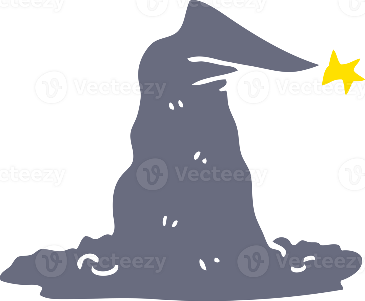 flat color illustration cartoon wizard hat png