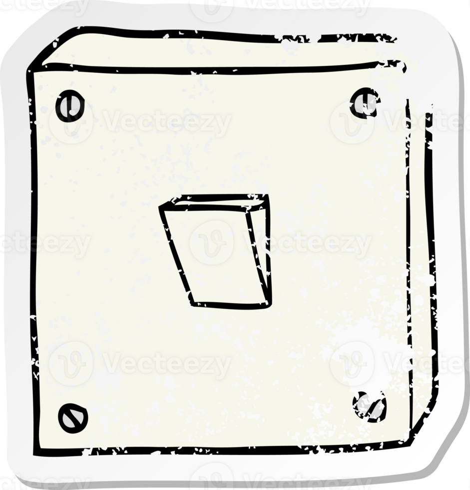 distressed sticker of a cartoon light switch png