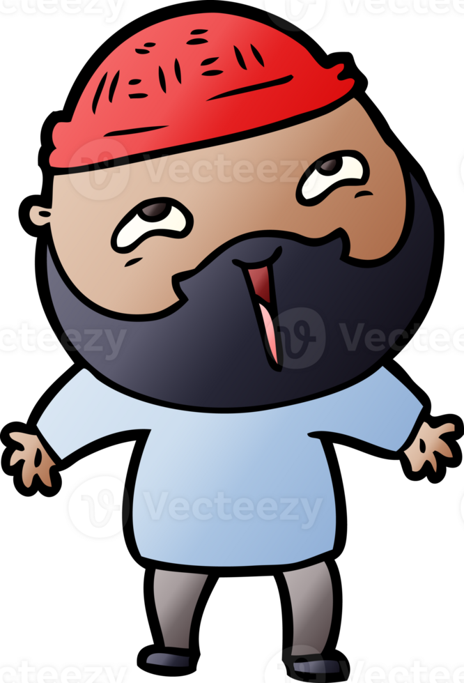 cartoon happy bearded man png