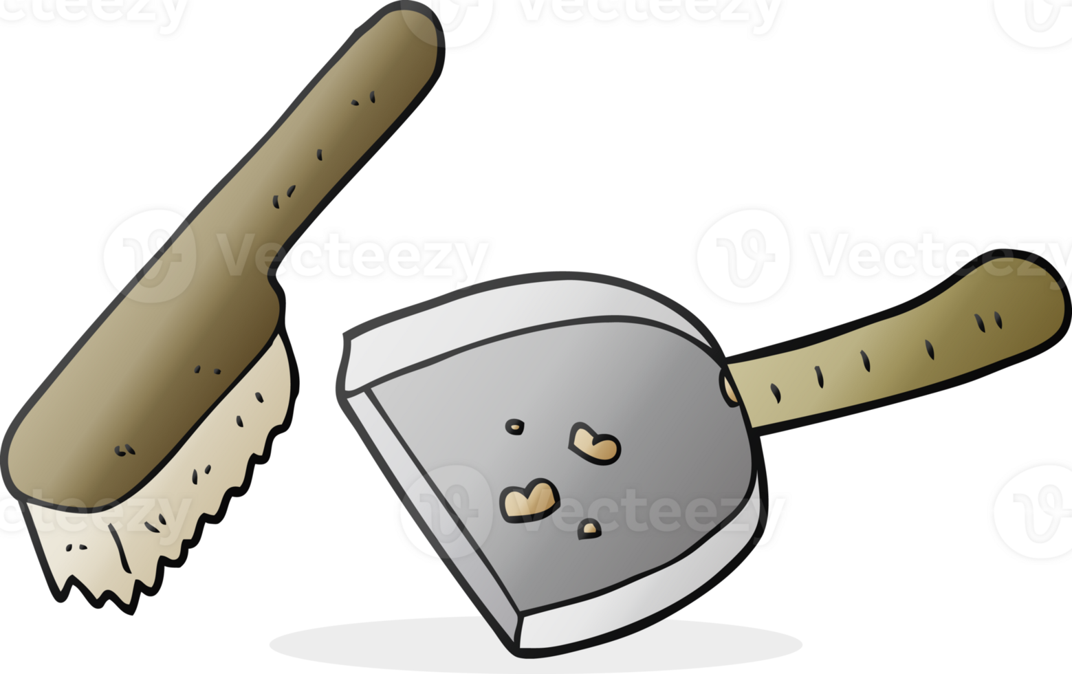 hand drawn cartoon dust pan and brush 45107140 PNG