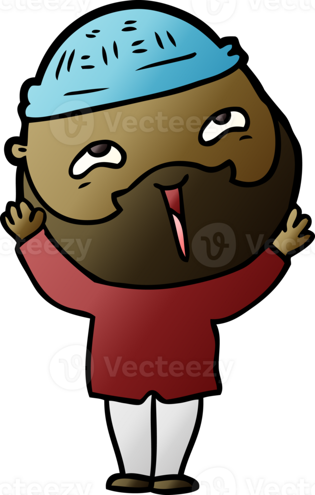 cartoon happy bearded man png
