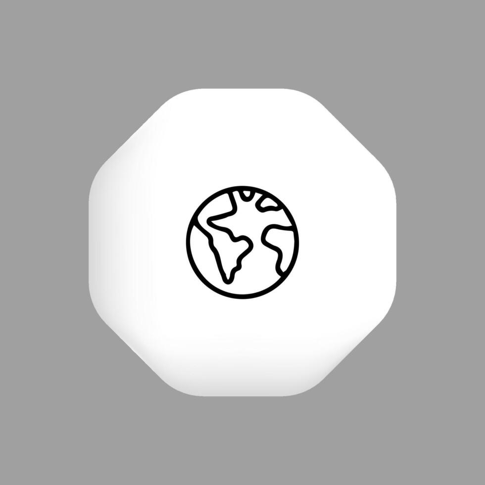 World planet icon outline style vector