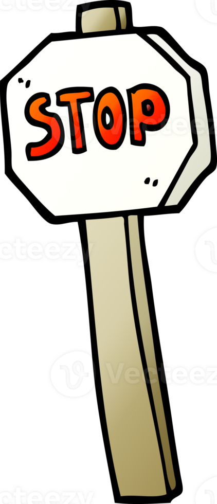 gradient illustration cartoon stop sign png