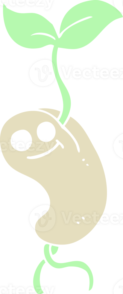 flat color illustration of sprouting seed png
