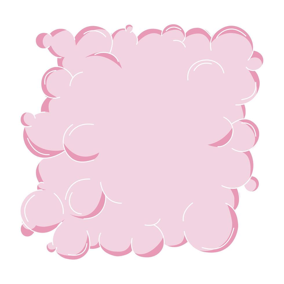 Huge abstract pink bubble. Whimsical balloon organic elements in trendy retro y2k style. Cartoon graffiti illustration isolated on white background. vector