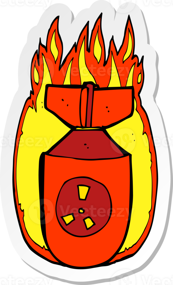 sticker of a cartoon atom bomb png