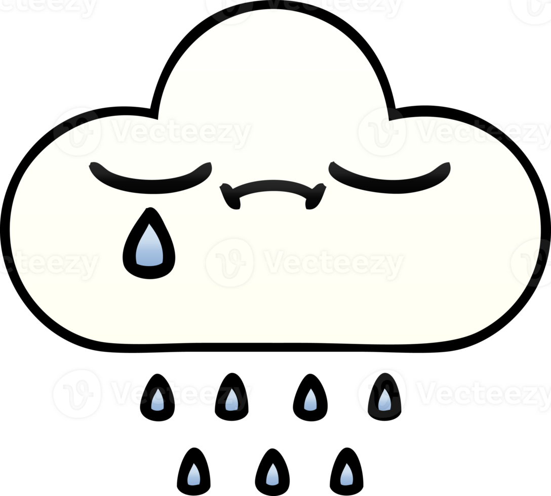 gradient shaded cartoon of a rain cloud png