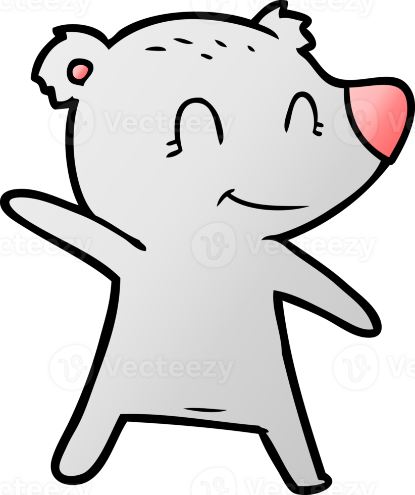 smiling bear pointing png