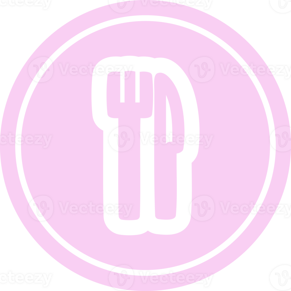 knife and fork circular icon symbol png
