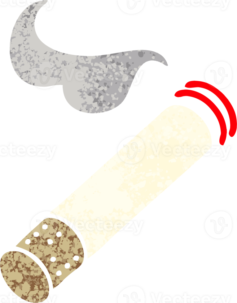 retro illustration style cartoon of a cigarette smoke png