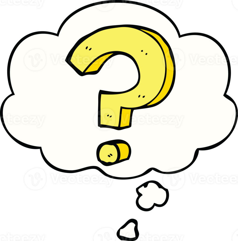 cartoon question mark with thought bubble png