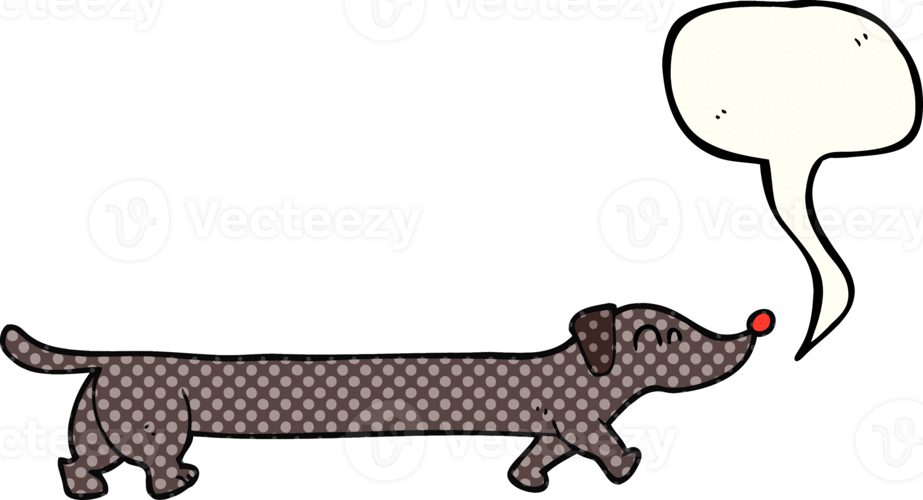 hand drawn comic book speech bubble cartoon dachshund png