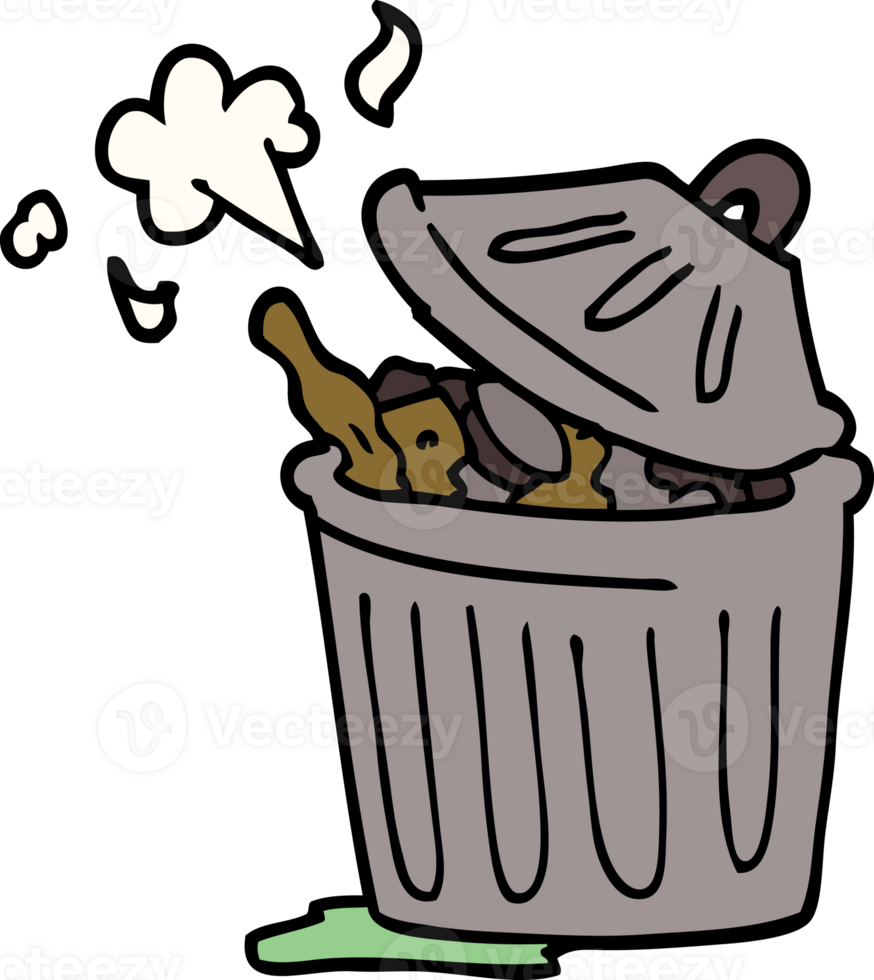 cartoon doodle waste bin png