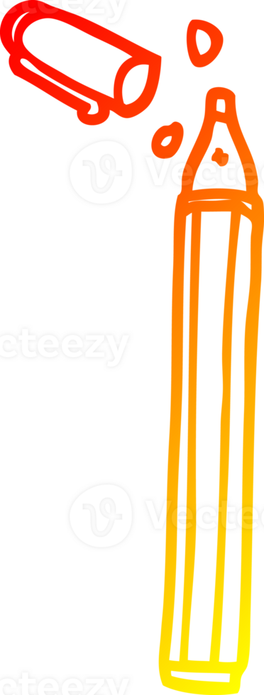 warm gradient line drawing of a cartoon office pen png