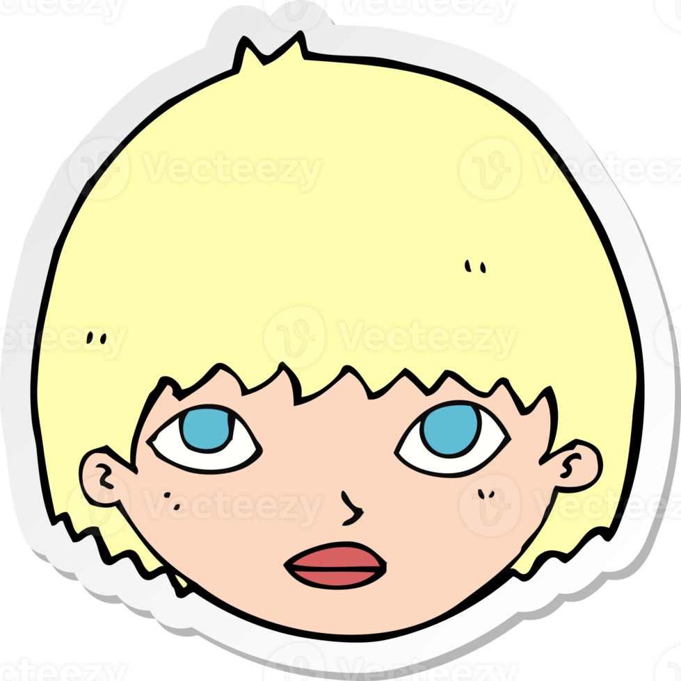sticker of a cartoon girl staring png