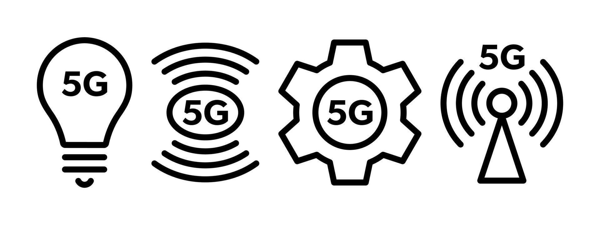 5G icon network concept. 5G network wireless technology vector