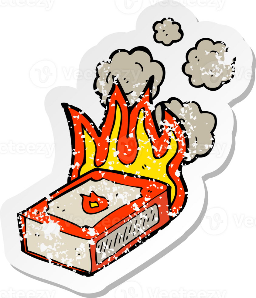 retro distressed sticker of a cartoon pack of matches png