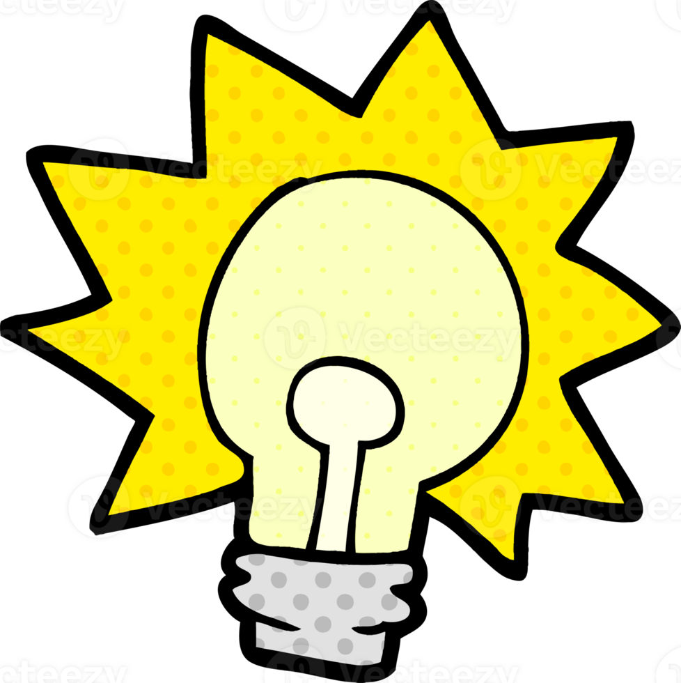 cartoon shining light bulb png