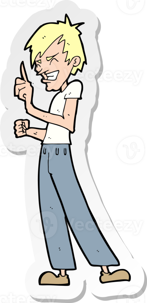 sticker of a cartoon angry man arguing png
