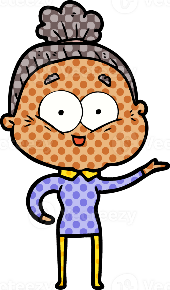 cartoon happy old woman png