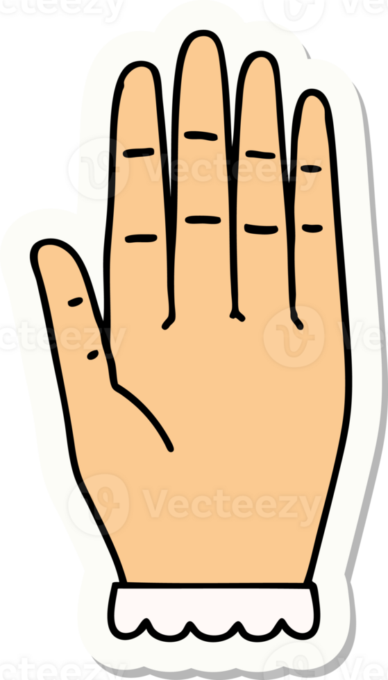 sticker of tattoo in traditional style of a hand png