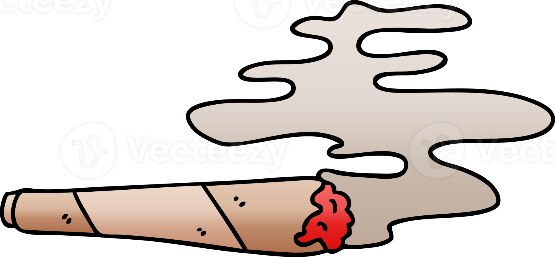gradient shaded quirky cartoon lit joint png