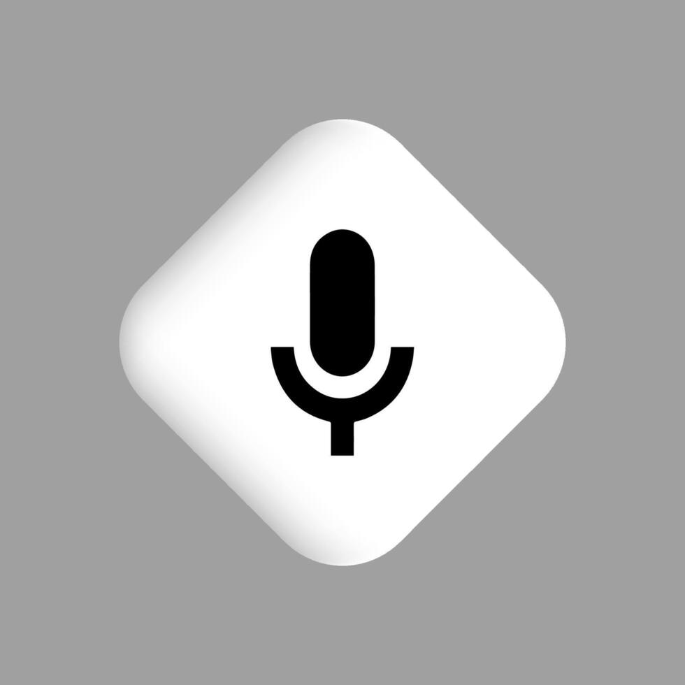 Record Microphone icon. The symbol microphone for web site. Illustration retro microphone for mobile apps. Pictogram Microphone. Minimalist icon. Sound concept icon vector