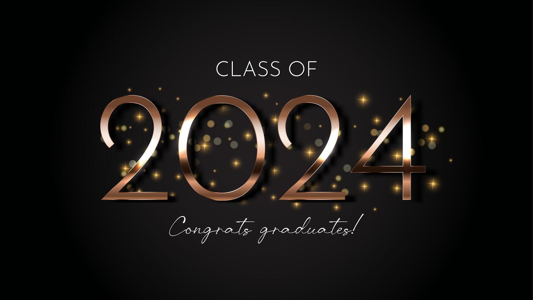 Class of 2024 congratulating graduates. Illustration vector