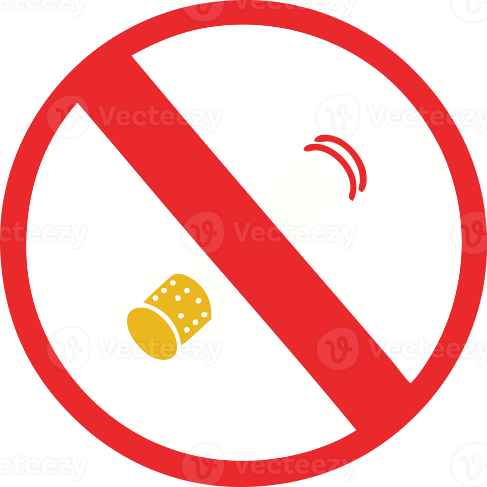 flat color retro cartoon of a no smoking allowed sign png