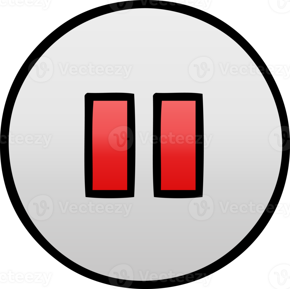 gradient shaded cartoon of a pause button png