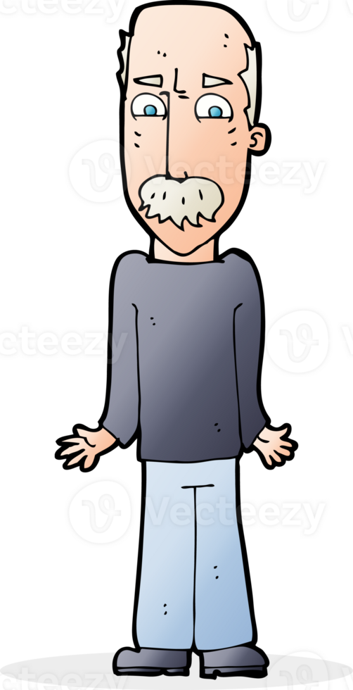 cartoon dad shrugging shoulders png