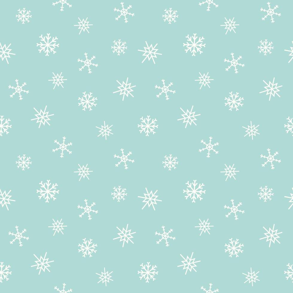 Winter seamless pattern with snowflakes falling, with changeable background color. flat illustration vector