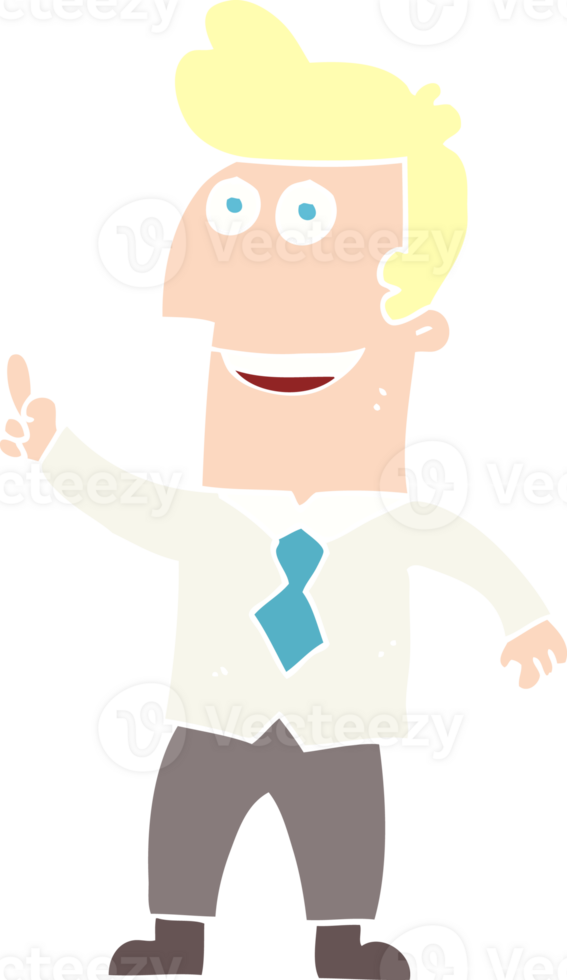 flat color illustration of businessman pointing png